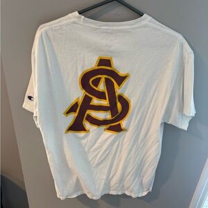 ASU Champion White T-Shirt with Logo
